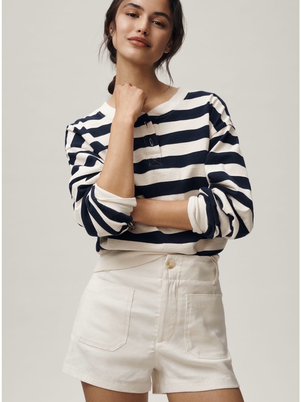 Anthropologie Maeve Colette shorts in white